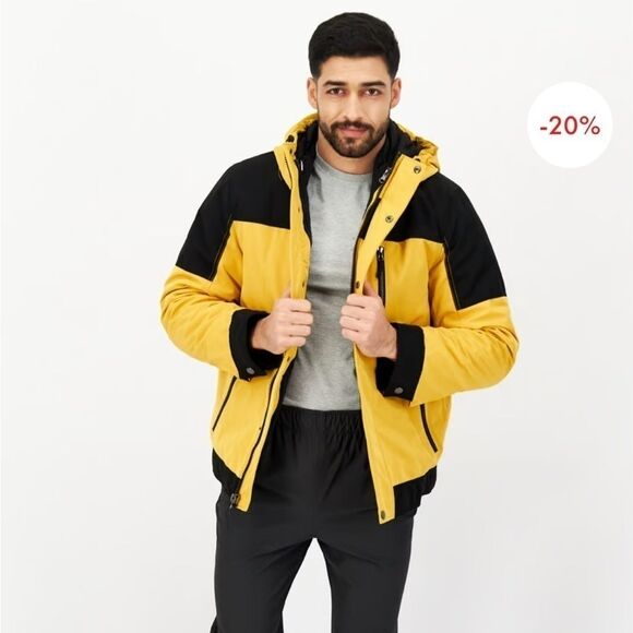 NWT Club Room Men Hooded Long Sleeve Parka Jacket, Yellow XXL jacket, coat - Picture 3 of 15